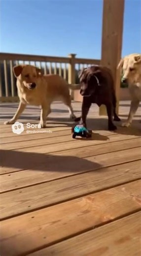 Genius Raccoon Scares Three Sleepy Labradors with Noisy RC Car #animalprank #funny