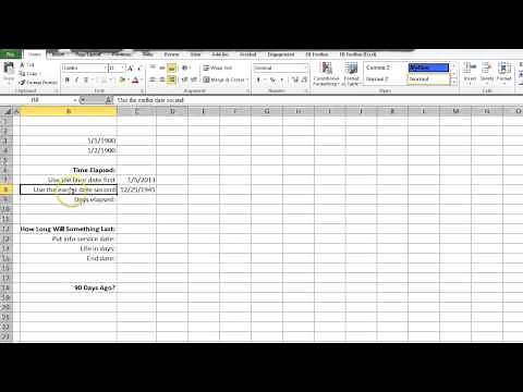 How to Subtract Dates in Excel 2010