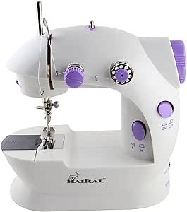 HAITRAL Portable Sewing Machine Adjustable 2-Speed Double Thread Electric Crafting Mending Machine with Foot Pedal