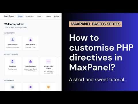 How to modify PHP Environment Directives in MaxPanel?