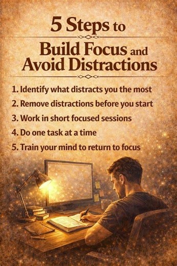 5 Steps to Build Focus and Avoid Distractions | Powerful Productivity Motivation #shorts