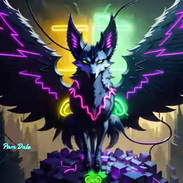 3.6K views · 542 reactions | Neon Inspired Winged Wolf. | Pam's Gifs and Videos | Facebook
