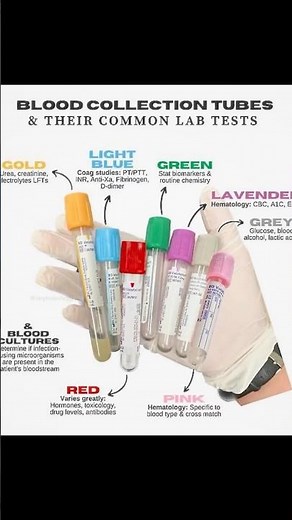 Blood Collection Tubes Colour Codes in 60 Seconds!⏱️ Blood Tube Colours Made Easy!🧠 #clinicalskills
