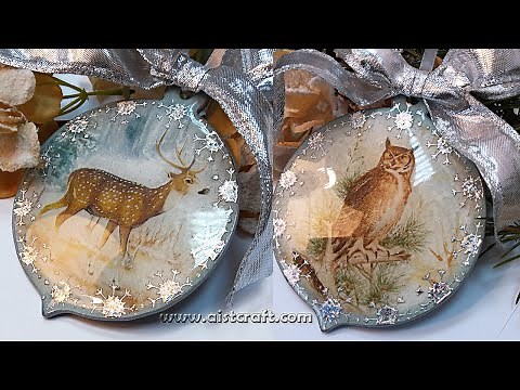 Handmade Christmas Ornaments 🎄 Decoupage Tutorial