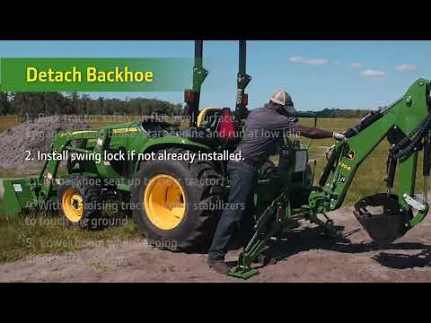 How To Detach your John Deere 370B Backhoe | John Deere Compact Tractors