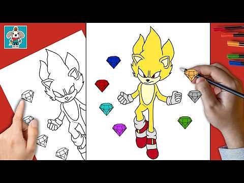 How to draw Super Sonic Chaos Emeralds | Sonic the Hedgehog 3 | HVORDAN TEGNE | Step by Step