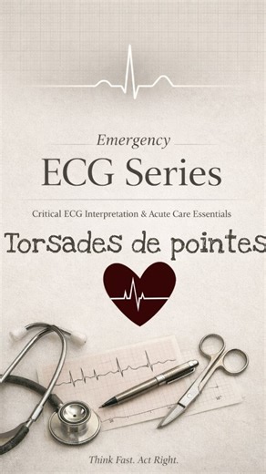 Dr Udit Umesh Umrani on Instagram: "📌 Notes compiled in link in bio 🫀 Emergency ECG series Torsades de Pointes (aka “torsads” on the floor) | Emergency ECG This ECG looks chaotic — but it’s one of the most treatable lethal rhythms. Polymorphic VT with twisting QRS complexes, usually in the setting of a prolonged QT. In the ER: • Recognise the pattern • Don’t overthink the name • Magnesium is first-line — even if Mg is normal • A true workhorse drug in emergency medicine Treat before labs. Some
