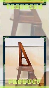 Vintage Mahogany Library Step Stool, Library Wood Folding Stool, Ladder Collapsible Chair, Interi...