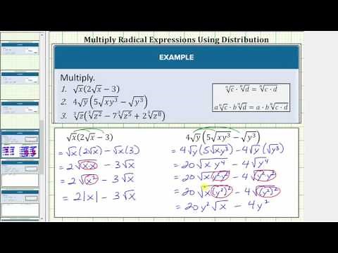 Multiplying Radical Expressions with Variables Using Distribution
