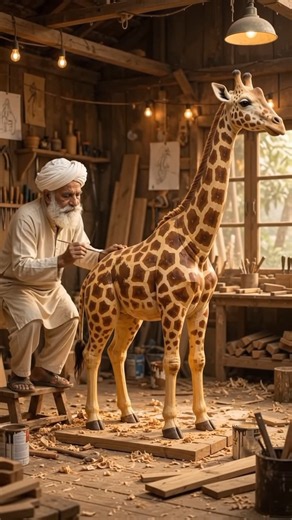 Dad Builds a Giant Wooden Giraffe for His Daughter | Emotional DIY Story #shortsvideo