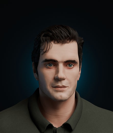 Henry Cavill | 3D Model, Rudra Shrivastava