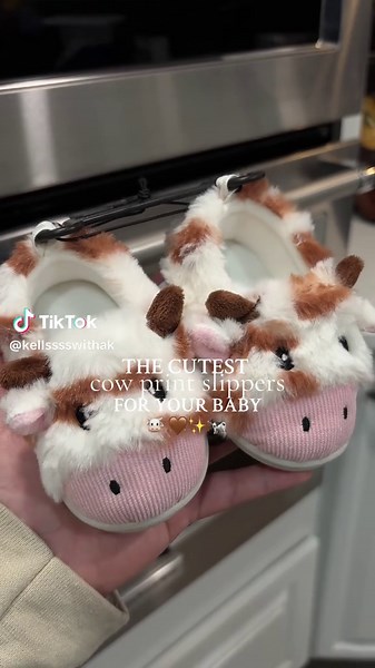 Adorable Cow Print Slippers for Babies