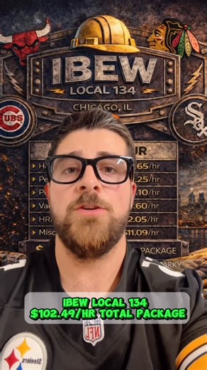 SpankyTheSparky on Instagram: "IBEW 134 — Chicago Illinois Rates shown are based on publicly available collective bargaining agreement (CBA) and prevailing wage information and are provided for informational purposes only. This content is not an official communication, endorsement, or recruitment effort of any union or local. Wages, benefits, and eligibility may vary by classification, contract terms, and work assignment. Always verify current rates directly with the local hall, as details can d