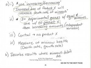 Experimental Design Practice Questions2012 FRQ