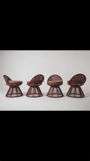 Dexo Side Chair — A modern reinterpretation of dining comfort.With its sculptural silhouette, handwoven lattice back, and conical base, Dexo blends architectural strength with artisanal finesse. The generously cushioned seat swivels with ease, inviting both conversation and flow. Designed to transition seamlessly from indoor elegance to outdoor gatherings, this new edition embodies the balance of form, function, and refined leisure. #DexoSideChair #ModernDining #LuxuryLiving #DesignIcons #Contem