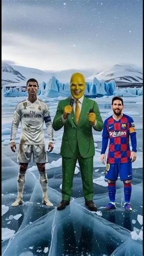 سباق الجليد بين ميسي وكريستيانو 🥶#funny #shorts