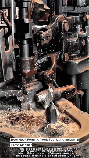Steel Hook Forming Work Tool Using Industrial Press Machine #worktool
