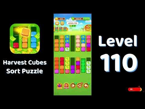🎮 Harvest Cubes Level 110 Walkthrough 🌱🧩 | Relaxing Sort Game | Solutionguruji