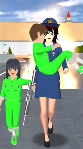 Papa menyelamatkan Yuta Mio dari polisi zombie. 😱👮🏻 #sakuraschoolsimulator #sakura #shorts.