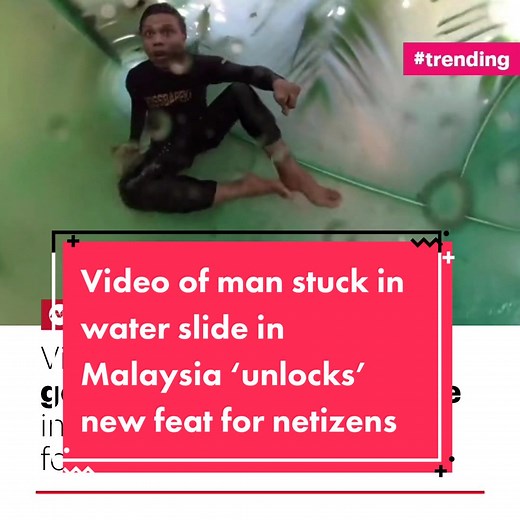 While coming down the #waterslide in #Penang, the man came to an abrupt halt twice which caused him to panic and cry out for help. #malaysia #malaysiatiktok #themepark #malaysiafyp #themeparkrides #escapethemeparkpenang #escapethemepark