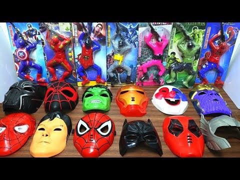 AVENGERS TOYS/Action Figures/Unboxing/Cheap Price/Captain America, Spider-Man Mask, Batman Hulk Mask