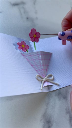 DIY moving card🌷🌸🎀 #tutorial #diy #paper #art #idea #imcookicooki