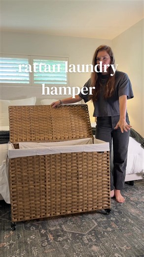 Rattan Laundry Hamper with Four Compartments for Organized Homes
