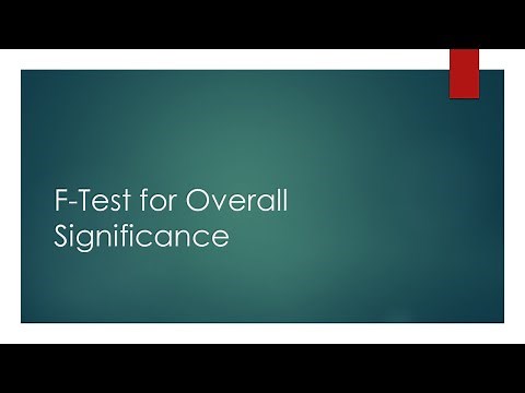 F Test for Overall Significance