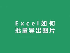 Excel如何批量导出图片并命名为指定名称