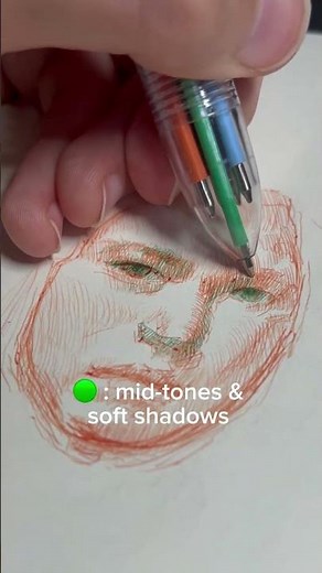 Learn how to draw with a 4 color pen! #art #penart #drawing #shorts