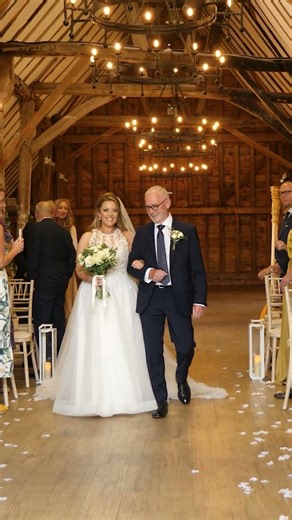 Bride Walks Down The Aisle With Her Dad
