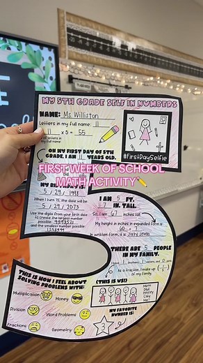 fun first week math activity!!! #teachersoftiktok #fifthgraderteacher #backtoschool #fifthgrademath