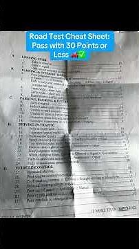 Road Test Cheat Sheet: Pass with 30 Points or Less 🚗✅ #driving #automobile #road #roadtest