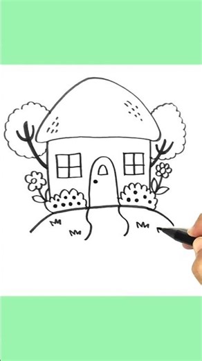 Drawing a house - drawing house #drawing #drawing #doodle #fyp #drawing4kids #easydrawing