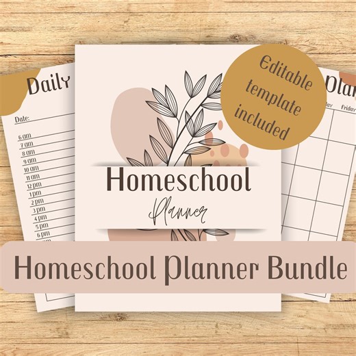 Boho Printable Homeschool Planner: Minimalist Lesson Templates for Preschool, Homeschool, and Teachers (printable PDF & Canva) - Etsy