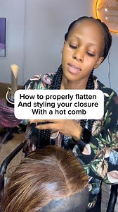 How to use your hot comb on your closure parts✅ | Precious Amarachi Johnson
