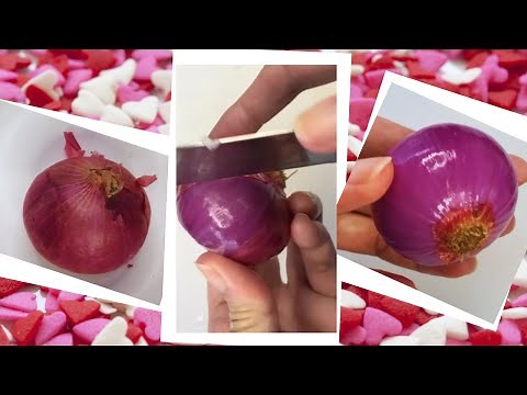 How To Peel Red Onion Fast And Easy For Beginners, Peeling Red Onion Tips, Peel Small Onions Easily