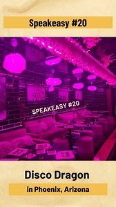 SPEAKEASY #20 IN PHOENIX! 🍸 Hidden inside @disco.dragon on Roosevelt Row, this speakeasy is hot pink with couches to lounge on and this big screen over the bar that rotates cool visuals while you sip your drinks. You’ll request for the hostess to show you the secret back room called ‘FYPM’ which can be found through this sliding door. You’ll walk into a bright hot pink speakeasy with incredible drinks and asian-inspired cuisine. Make sure to make a reservation as this bar is limited on tables. 