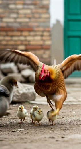 黄大仙:我就路过,这鸡妈防范意识也太强了吧！意外的保护行动 #热门 #搞笑 #动物