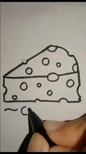 How to Draw Cheese Easy | Simple Cheese Drawing Tutorial