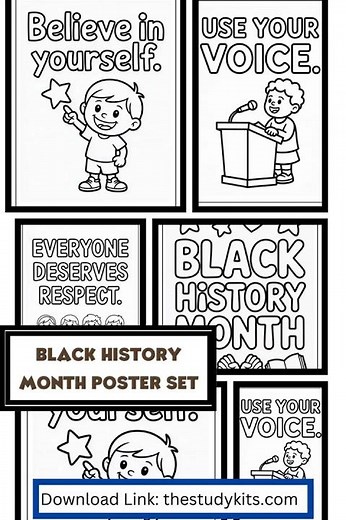 Black History Month Poster Set – Inspirational Quotes & Empowerment Messages