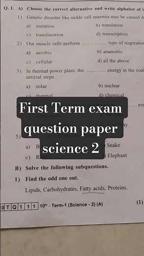 class 10th question paper science 2 |First Term exam 2024 / 2025 #exam
