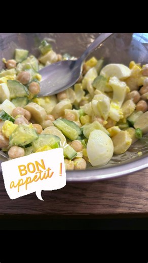 Salade pois chiches et œufs durs — recette simple pour lunch