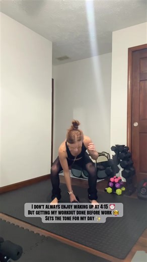 This is how I set the tone before the classroom chaos begins. #healthyhabits #athomeworkout #morningworkout #teacherlife #teacherfit