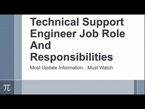 Technical Support Engineer Job Role And Responsibilities