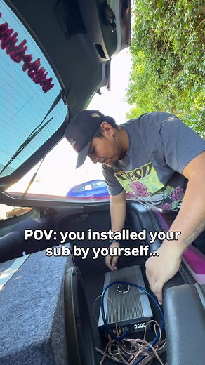 When you install your sub by yourself #soundsystem #funny #cars #carenthusiast #carcommunity