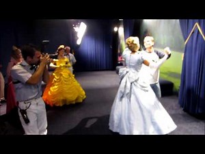 Tommy dances with Disney princesses Aurora, Belle and Cinderella in a magical moment