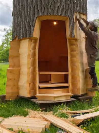 making a room in tree in forest camping survival #canpinglife #bushcraft #treehouse #forest #foryoupage