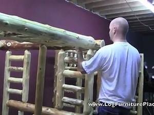 Full over Queen Log Bunk Bed Assembly | How To Assemble Log Bunk Bed