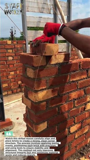 Satisfying Bricklaying Skills 🔥 Perfect Corner Build That Saves Time & Boosts Productivity!